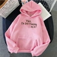 thumbnail image 1 of gbyLJF Oversized Graphic Print Hoodies for Women Lightweight Sweatshirt Trendy Fleece Pocket Pullover Tops A02_Pink XL, 1 of 3