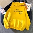 thumbnail image 1 of gbyLJF Oversized Graphic Print Hoodies for Women Lightweight Sweatshirt Trendy Fleece Pocket Pullover Tops A02_Yellow XL, 1 of 3
