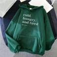 thumbnail image 1 of gbyLJF Oversized Graphic Print Hoodies for Women Lightweight Sweatshirt Trendy Fleece Pocket Pullover Tops A03_Green S, 1 of 3