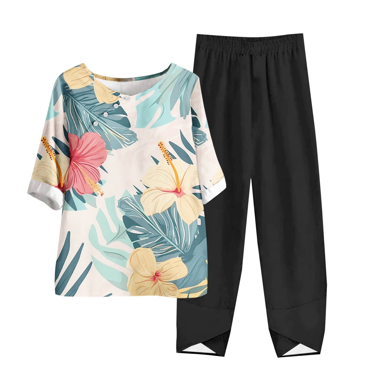 gbyLJF Pant Sets Women 2 Piece Outfits Work Casual Knit Sets Pants for