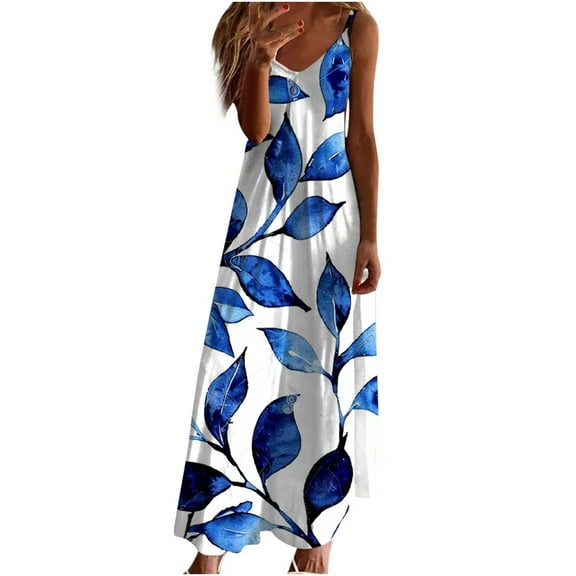 gbyLJF Pleated Dress for Women Floral Tulle Dress Ball Gown Puffy Dress Summer Dinner Dress A01_Blue L