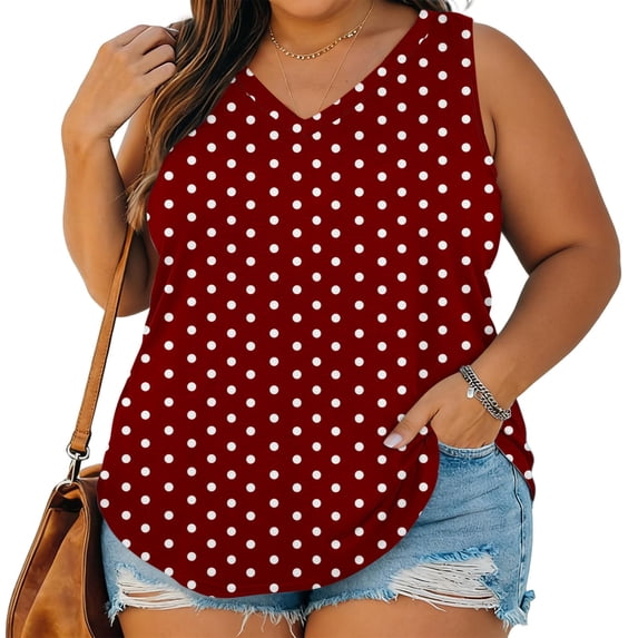 gbyLJF Plus Size Tank Tops for Women Loose Fit V Neck Flowy Sleeveless Summer Shirts Lightweight Spring Casual Vacation Blouses