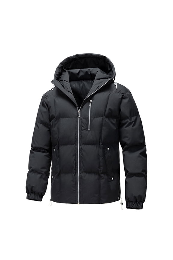 Puffer Jacket for Men Mountain Waterproof Ski Snow Coat Solid Color Full Zip Warm Down Jackets Winter Windproof Jacket
