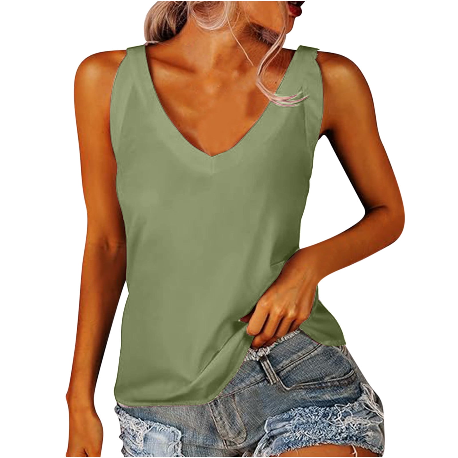 gbyLJF Resort Wear for Women 2024 Womens Sleeveless Tops Shelf Tank