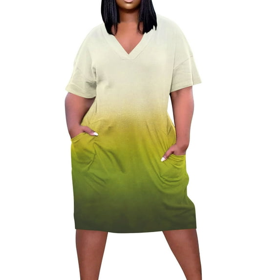 gbyLJF Scoop Neck Dress for Women Women Wrap Dress Polka Dot Dress Summer Ladies Summer Dress A07_Multicolor L