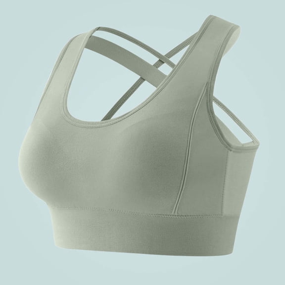 gbyLJF Sports Bras for Women Wireless Bras With Padded Solid Color Workout Yoga Bra Criss Cross Athletic Bras