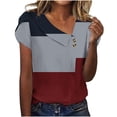 thumbnail image 1 of gbyLJF Summer Tee Shirts for Women Golf Tops for Women Plus Size T Shirts for Women Loose Fit Cute Shirts Red M, 1 of 5