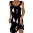 thumbnail image 1 of gbyLJF Tummy Hide Dress for Women Y2K Ruffle Dress Stretchy Dress for Women Women's Sun Dress A02_Black L, 1 of 5