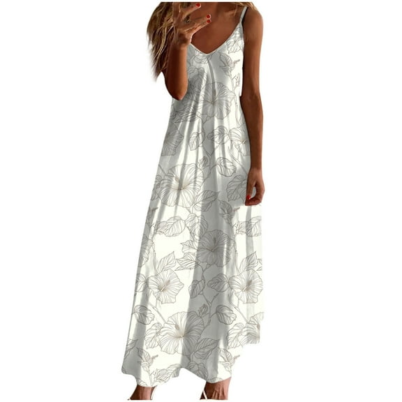 gbyLJF Tummy Hide Formal Dress Summer Flowy Dress Floral Wrap Dress For Women Polka Dot Dress A01_White L