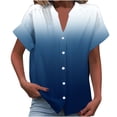 thumbnail image 1 of gbyLJF Tunic Summer Tops for Women Womens Workout Tops V Neck Plus Size Tshirts for Women Vacation Tops Blue S, 1 of 5
