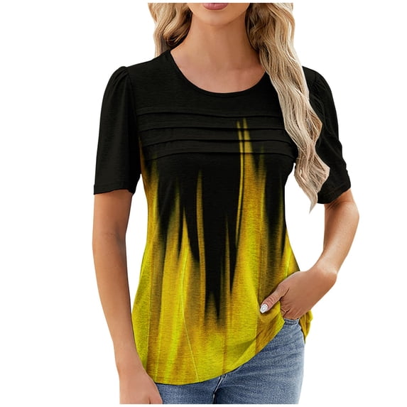 gbyLJF V Neck Tunic Tops for Women Womens Shirts/ Tops Lightweight Shirts for Women Compression Shirts Multicolor L