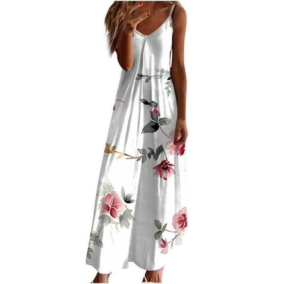 gbyLJF Vintage Dress with Pockets Y2K Womens Dress Floral Print Plunging Dress Plus Wrap Dress A02_White L