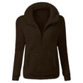 thumbnail image 1 of gbyLJF Winter Coats Womens Oversized Jacket Faux Fur Coat Hood Zipper Outwear Fuzzy Fleece Warm Shacket Shaggy A02_Brown L, 1 of 2