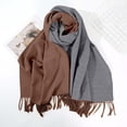 thumbnail image 1 of gbyLJF Winter Scarf for Women Two-color Scarves Warm Soft Daily Shawls and Wraps Long Blanket Scarf Gift Scarf for Women, 1 of 5
