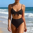thumbnail image 1 of gbyLJF Women 2 Piece Bikini Set Mesh Swimsuit Solid Color Bathing Suit Suits Swimwear, 1 of 5