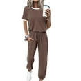 thumbnail image 1 of gbyLJF Women's 2 Piece Outfits Short Sleeve Tops with Drawstring Jogger 2026 Summer Tracksuit Casual Sweatsuit, 1 of 7