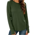 thumbnail image 1 of gbyLJF Women's Basic Long Sleeve T Shirts Round Neck Base Layer Tops Thumbhole Fall Thermal Undershirts, 1 of 8