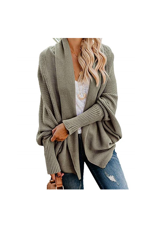 Women's Cardigan Sweaters Oversized Chunky Knit Kimono Slouchy Wrap Batwing Open Front Outwear Winter Coats