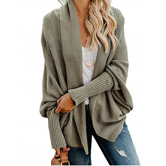 gbyLJF Women's Cardigan Sweaters Oversized Chunky Knit Kimono Slouchy Wrap Batwing Open Front Outwear Winter Coats