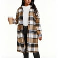thumbnail image 1 of gbyLJF Women's Checkered Print Long Coat Casual Loose Button Down Lapel Jackets Fall Fashion Long Sleeve Coats with Pockets Winter Outwear, 1 of 2