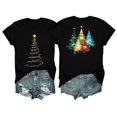 thumbnail image 1 of gbyLJF Women's Christmas Tree Shirts Pine Tree Back Print Tees Lights Bright Short Sleeve Xmas Holiday Tops, 1 of 5