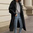 thumbnail image 1 of gbyLJF Women's Classic Double Breasted Long Wool Pea Coat Fashion Winter Trench Coat Fashion Old Women Plus Size Casual Overcoat, 1 of 5