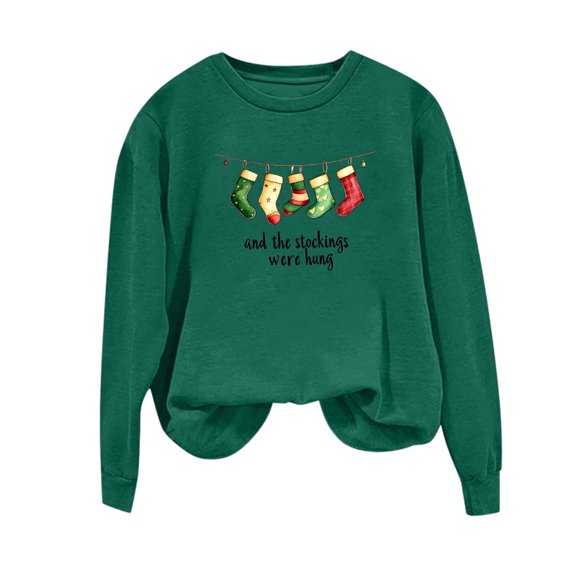 gbyLJF Women's Crewneck Christmas Sweatshirt Long Sleeve Winter Holiday Tops Cute Graphic Fleece Pullover