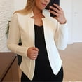 thumbnail image 1 of gbyLJF Women’s Cropped Formal Open Front Blazers Suit Long Sleeve Slim Blazers Jacket Cardigan Casual Business Work Blazers, 1 of 6