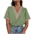 thumbnail image 1 of gbyLJF Women's Fitted T Shirts Business Tops for Women T Shirts for Women Casual Funny Womens T Shirts Army Green S, 1 of 7