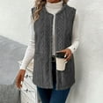 thumbnail image 1 of gbyLJF Women's Fuzzy Vest Double-sided Fleece Solid Color Sleeveless Cardigan Casual Round Neck Sweater Waistcoat with Pockets, 1 of 8
