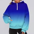thumbnail image 1 of gbyLJF Women's Gradient Half Zipper Pullover Half-open Loose Round Neck Sweatshirt Oversized Casual Long Sleeve Hooded Top with Pocket, 1 of 5