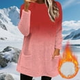 thumbnail image 1 of gbyLJF Women's Gradient Round Neck Pullover Double-sided Fleece Long Sleeve Sweatshirt Large-sized Thickened Warm Top Winter Outwear, 1 of 5