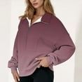 thumbnail image 1 of gbyLJF Women's Half Zip Hoodie Gradient Lapel Long Sleeve Pullover Sweatshirt Casual Quarter Zipper Hoodies, 1 of 5