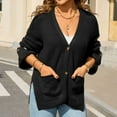 thumbnail image 1 of gbyLJF Women's Hollow Out Cardigan breathable Solid Color Long Sleeve V-neck Cardigan Button Down Knitted Top with Pocket, 1 of 9