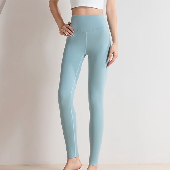 gbyLJF Women's Leggings High Waisted Seamless Tight Fit Trousers Solid Color Stretch Warm Leggings Fitness Yoga Pants