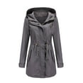 thumbnail image 1 of gbyLJF Women's Lightweight Jackets Anorak Utility Drawstring Waist Hoodie Zip Up Coat Jacket for Outdoor Hiking Gray M, 1 of 6