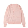 thumbnail image 1 of gbyLJF Women's Lightweight knitted Cardigan Solid Color Button Down Long Sleeve Coat Double-pocket V-neck Jacket with Pocket, 1 of 3