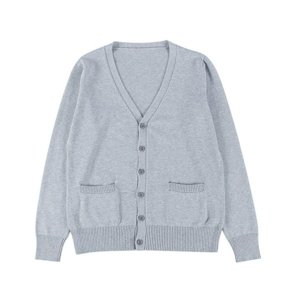 gbyLJF Women's Lightweight knitted Cardigan Solid Color Button Down Long Sleeve Coat Double-pocket V-neck Jacket with Pocket