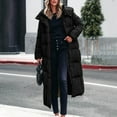 thumbnail image 1 of gbyLJF Women's Long Cotton-padded Jacket Solid Color Hooded Long Sleeve Jackets Winter Thickened Loose Fit Coats with Pockets, 1 of 6