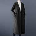thumbnail image 1 of gbyLJF Women's Long Woolen Coat Double Breasted Jacket with Pockets Fall Winter Fashion Notch Lapel Coats, 1 of 7