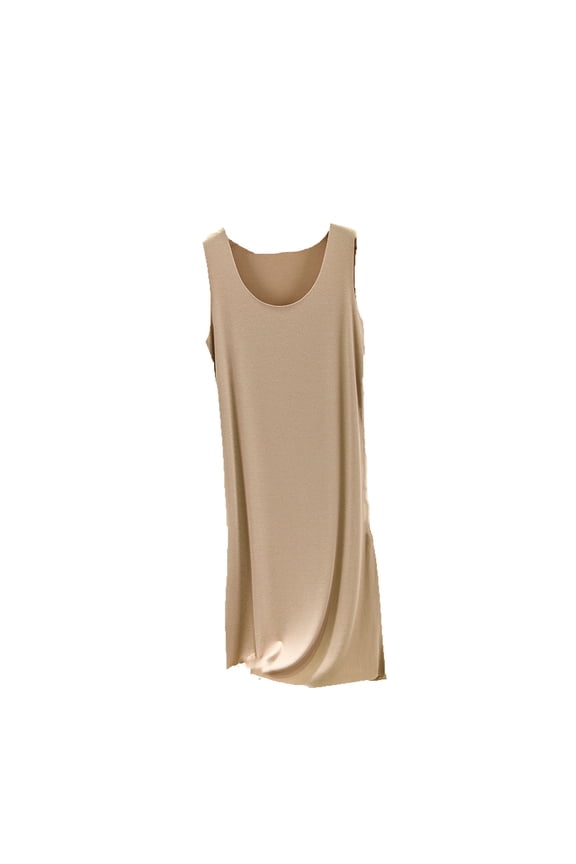 Women's Nightgown Sleeveless Sleepwear Soft Comfy Round Neck Sleep Shirt Solid Color Tank Nightshirt