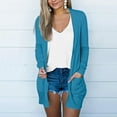 thumbnail image 1 of gbyLJF Women's Open Front 2024 Casual Cardigan Lightweight Pocket Basic Long Sleeve Outwear Fall Clothing A03_Sky Blue L, 1 of 5