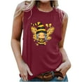 thumbnail image 1 of gbyLJF Women's Plus Size Tank Tops Loose Fit Ribbed Top Women Halter Leopard Backless Camis Girls Camis, 1 of 4