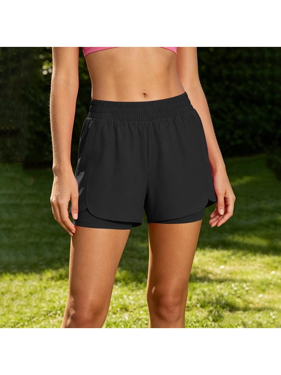 Women's Running Shorts with Pocket Lightweight Quick Dry Workout Shorts Gym Athletic Shorts with Liner