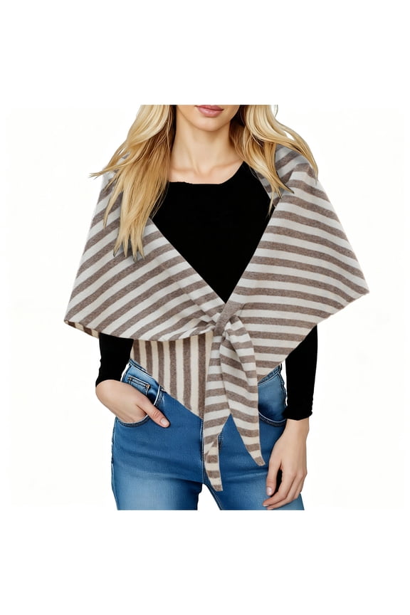 Women's Scarfs Soft Comfy Stripe Triangular Scarf Open Front Cardigan Shawls Shawl Wraps for Women