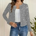 thumbnail image 1 of gbyLJF Women's Sequin Cardigan Casual Glitter Long Sleeve Open Front Blouse Coat Party Sparkly Solid Color Jackets, 1 of 9
