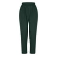 thumbnail image 1 of gbyLJF Women's Straight Leg Long Pants 2024 Summer Fashion Elastic High Waist Casual Trousers Pull On Work Pants A01_Green XXL, 1 of 4