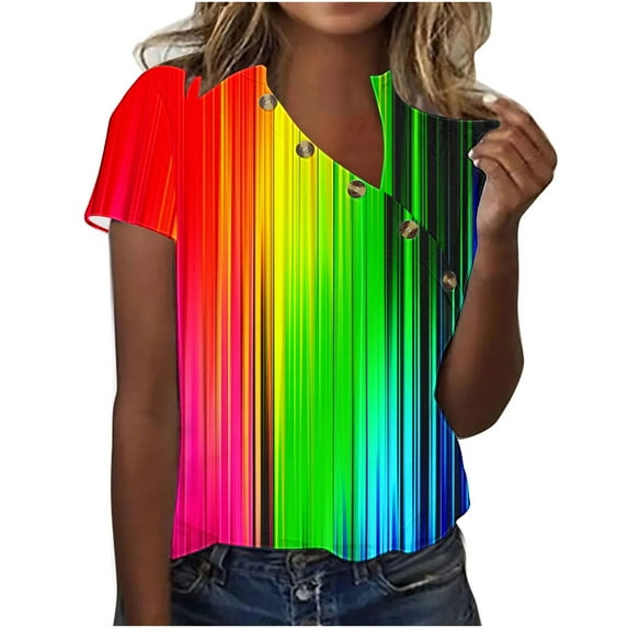 gbyLJF Women's Tunics 3/4 Sleeve Tennis Tops for Women Sexy Tops for Women Date Night Club Running Tops Multicolor XXL