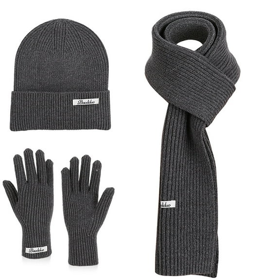 gbyLJF Women's Winter Hat Gloves and Scarf Set 3 Piece Solid Color Cable Knitted Beanie Hat Scarves for Women
