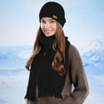 thumbnail image 1 of gbyLJF Women's Winter Scarf and Hat Set Fashion Casual Knitted Hat Warm Soft Solid Color Hat Scarf, 1 of 6